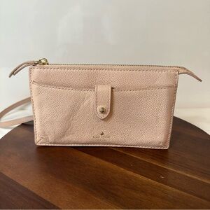 Kate Spade Pink Pebbled Leather Jackson Small Tab Crossbody Wallet Purse